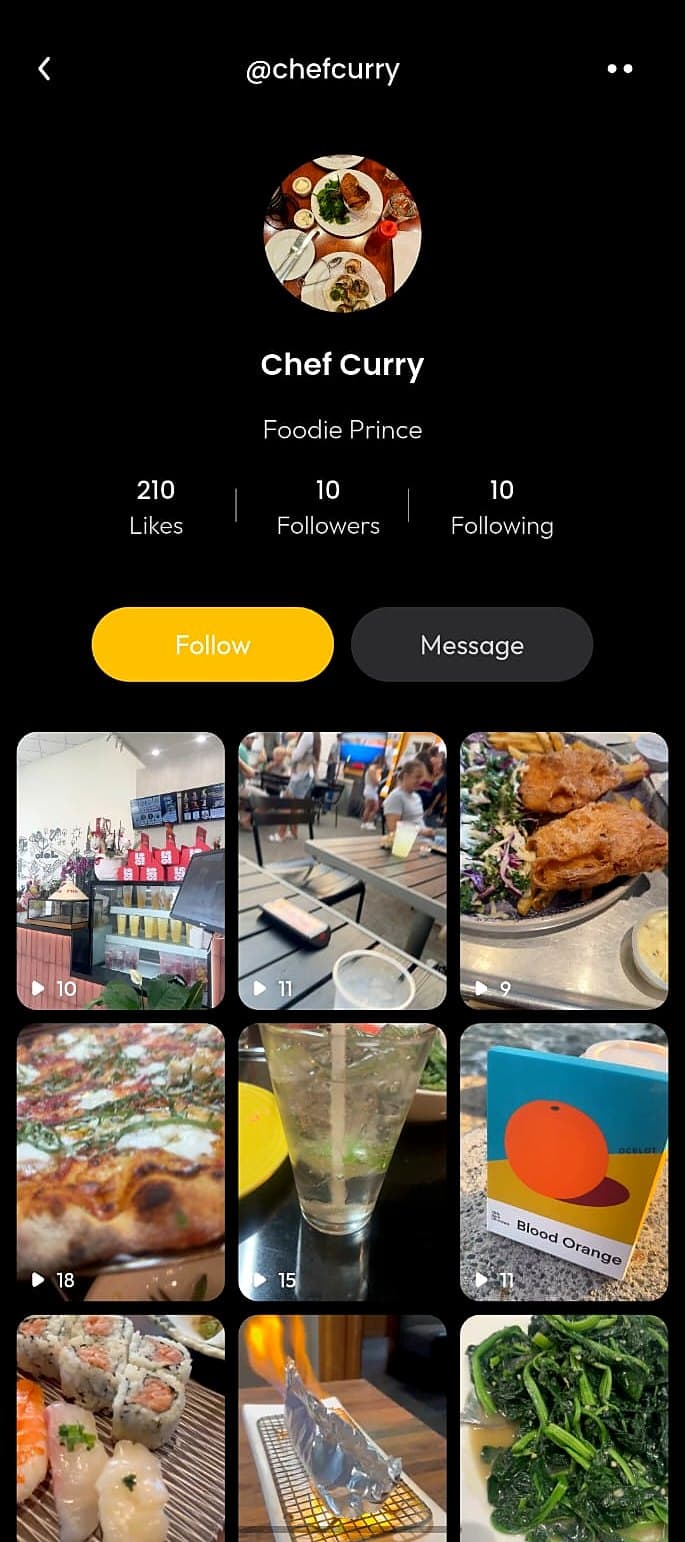 Foodie creator profile Chef Curry with posts
