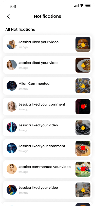 Foodie app: Notifications